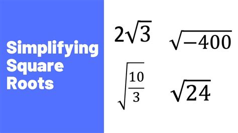 How To Simplify Square Roots The Easy Way Youtube How To Simplify Square Roots The Easy Way Youtube