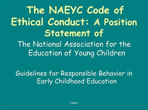 Naeyc Code Of Ethical Conduct Slidesharedocs Naeyc Code Of Ethical Conduct Slidesharedocs